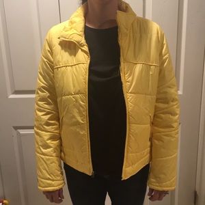 Abercrombie and Fitch lemon yellow puffer coat